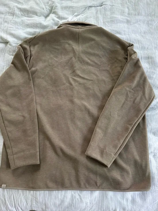 Lululemon Gridliner Fleece Men's Taupe Shirt Jacket - Button Front XXL - Picture 3 of 6